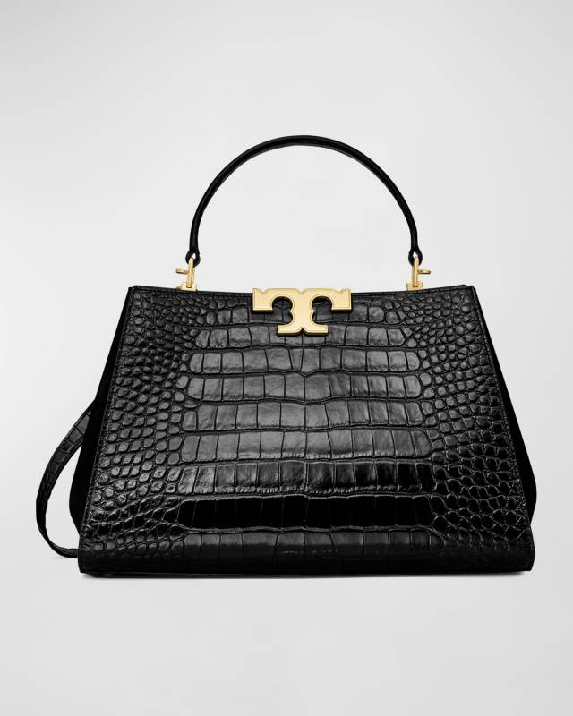 Eleanor Embossed Calf Leather Satchel Bag